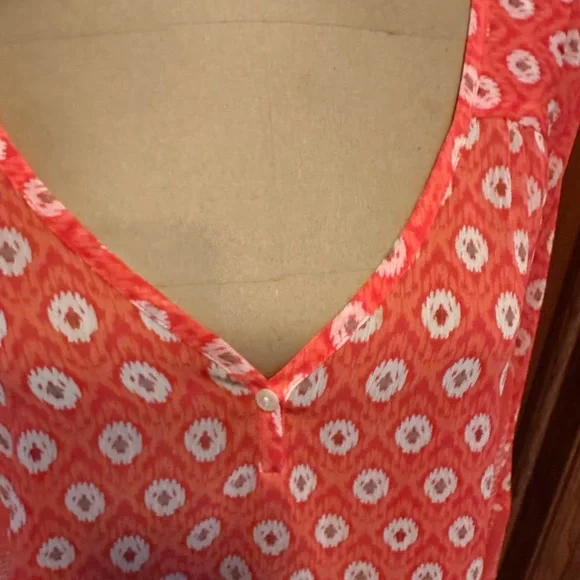Lucky Brand Salmon colored  Graphic 3/4 Sleeve Blouse - Picture 3 of 5